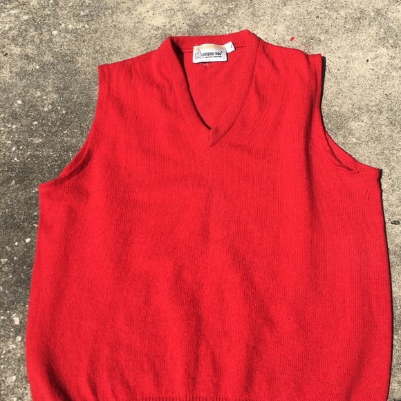 London Fog red Wool Sportswear Preppy Vest Top XL - Picture 6 of 8